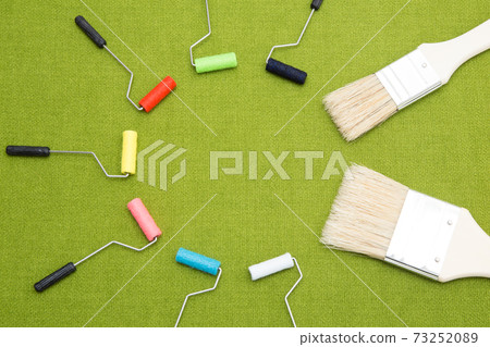 Colorful painting tools copy space Colorful painting tools copy space 73252089