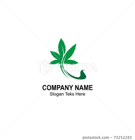 Cannabis leaf logo design vector template Cannabis leaf logo design vector template 73252283