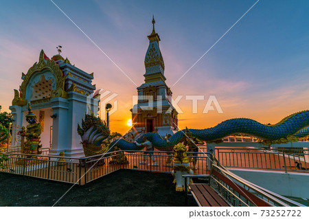 Beautiful sunset at wat Doi thepnimit monastery on the top of Patong hill Phuket Thailand on December 16,2020 73252722