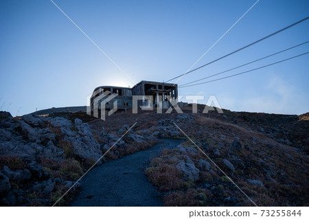 Mt Aso Kumamoto Ruins Of Sensuikyo Ropeway Stock Photo