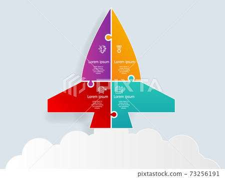 business startup with rocket infographics 73256191