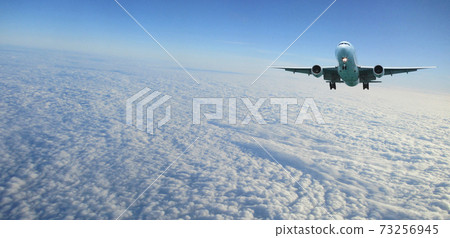 The world logistics, airplane flying on sky The world logistics, airplane flying on sky 73256945