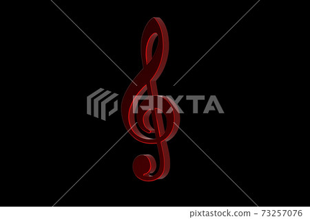 紅色高音符號的3D插圖 73257076