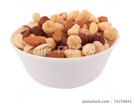 Nuts on white 73258641