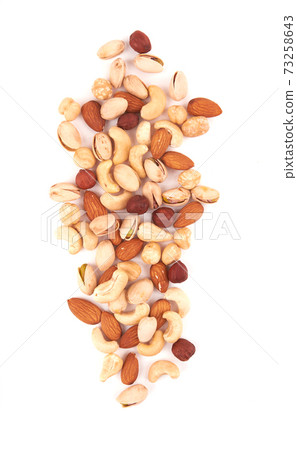 Nuts on white 73258643