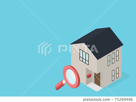 房屋，放大鏡，搜索，檢查，維護的插圖材料 73260486