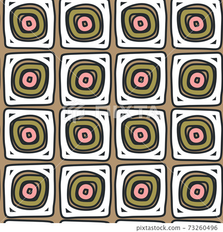 Hand drawn abstract patterned squares like rolls on beige background. Hand drawn abstract patterned squares like rolls on beige background. 73260496