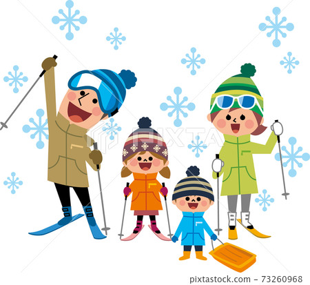 和家人一起滑雪 和家人一起滑雪 73260968