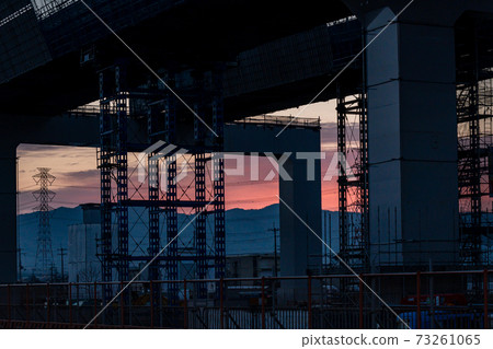 New Meishin Expressway under construction in Joyo City, Kyoto Prefecture 73261065