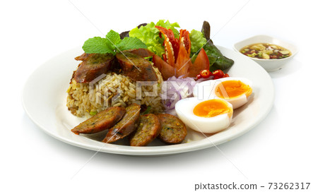 Fried Rice with Notrhern Thai Spicy Sausage Thaifood 73262317