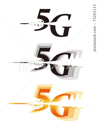 5G illustration characters that express a large capacity and a sense of speed (with variations) 5G illustration characters that express a large capacity and a sense of speed (with variations) 73263113