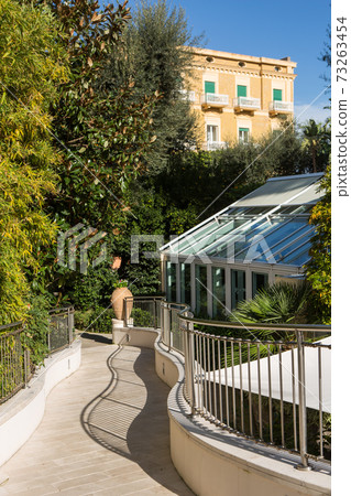 Historic luxury hotels in sunny day, Sorrento,Italy 73263454