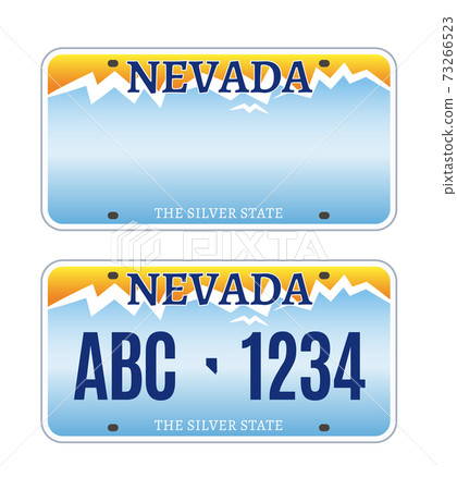 American Nevada car license plate vector registration. Car licence vehicle nevada state numberplate American Nevada car license plate vector registration. Car licence vehicle nevada state numberplate 73266523