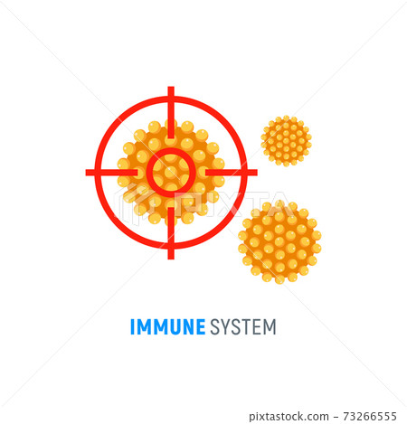 Immune bacteria system sign. Antibacterial virus sign. Immune protection antiseptic, anti desease 73266555