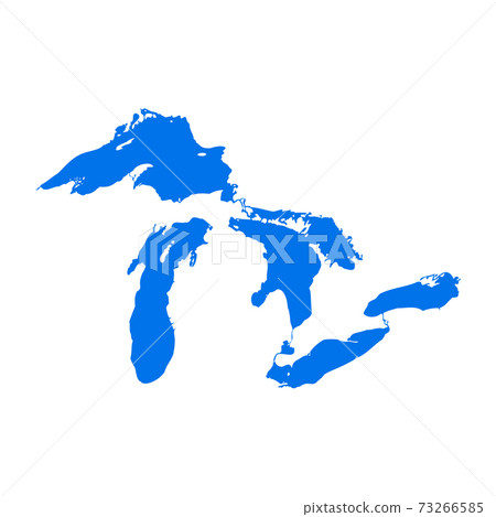 Great lakes map michigan superior vector silhouette abstract illustration map 73266585