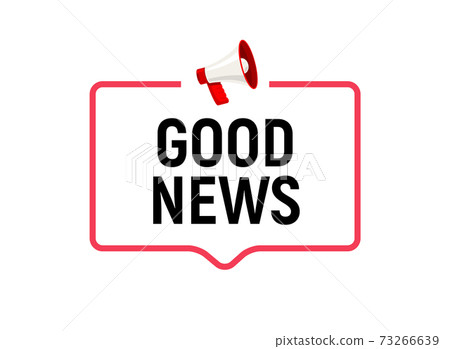 Good news announce megaphone hand holding cartoon attention. Great news happy announcement Good news announce megaphone hand holding cartoon attention. Great news happy announcement 73266639