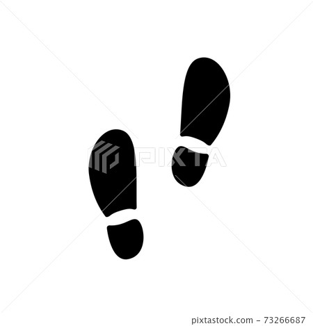 Footprint icon shoe dance. Shoeprint footstep vector stamp silhouette 73266687