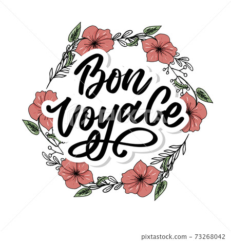Bon Voyage Hand Lettering Vector Calligraphy Travel Bon Voyage Hand Lettering Vector Calligraphy Travel 73268042