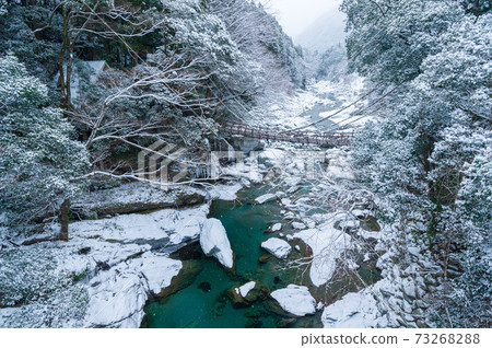 伊谷雪景的風間橋 73268288