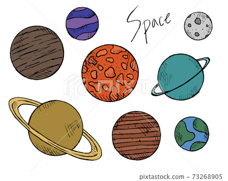 太空和天體的手繪插圖圖像 太空和天體的手繪插圖圖像 73268905