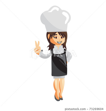 Chef Woman character creation Illustration Template Pose Smile 73269604