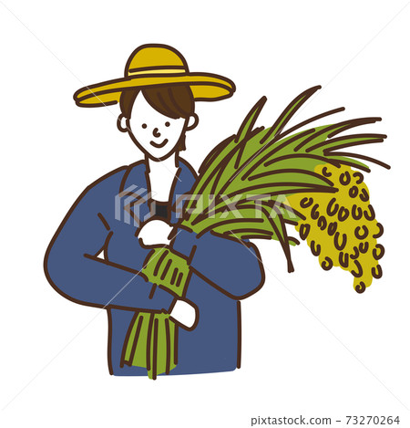 Agricultural girl Agricultural farmer Rice... - Stock Illustration  [73270264] - PIXTA