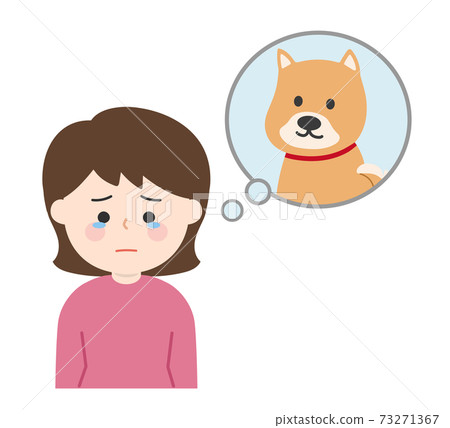 A woman (dog) who is sad to remember her pet 73271367