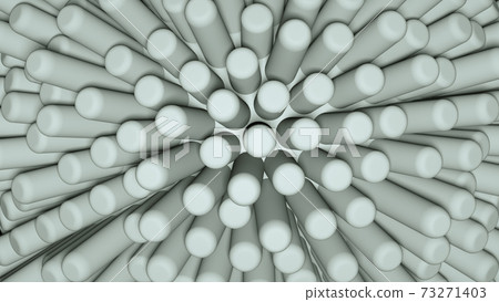3D rendering of grey ball with not sharp sticks spikes around it, closeup. 3D rendering of grey ball with not sharp sticks spikes around it, closeup. 73271403