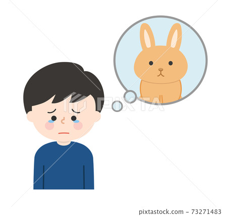 記得他的寵物並哀悼的男孩(兔子) 記得他的寵物並哀悼的男孩(兔子) 73271483