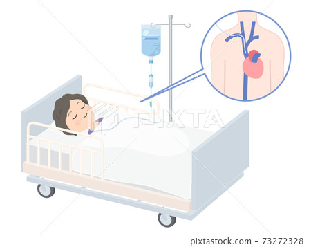 IVH_Central venous nutrition illustration_Grandma_Illustration 73272328