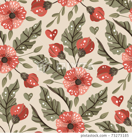 Seamless pattern with flower. Vector . 73273185
