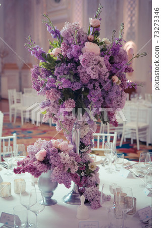 Festive table decoration in Lilac colours. 73273346
