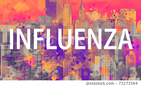 Influenza theme with the New York City skyline Influenza theme with the New York City skyline 73273564