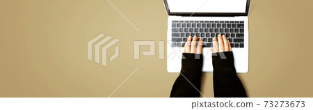 Person using a laptop computer 73273673