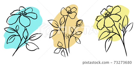 Set of abstract flowers hand drawn - Stock Illustration [73273680] - PIXTA