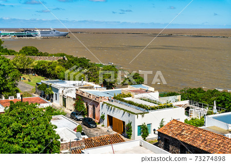 Traditional houses in Colonia del Sacramento, Uruguay 73274898