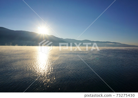 Beautiful view from Dospat reservoir in Bulgaria 73275430