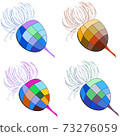 Thistle plant vector emblem in four colorful palettes. Simple digital drawing element can be a part of icons or logos  73276059