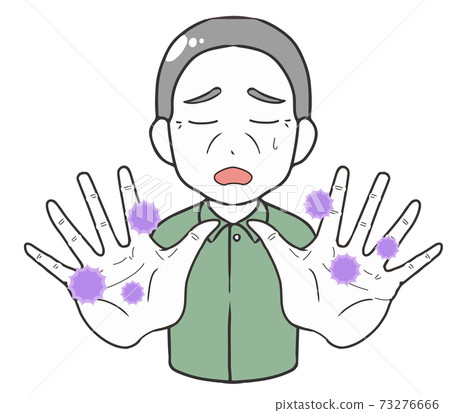 伸出手的老年男性病毒 73276666