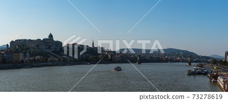Hungary Buda Castle and Danube River in Budapest at noon 73278619