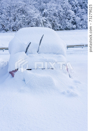 A car completely buried in the snow 73279025