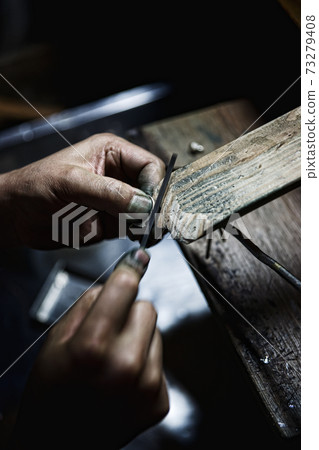 Stained Jeweler Hand Stained Jeweler Hand 73279408