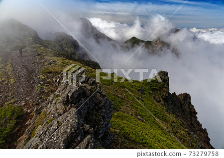 Akadake and Amidadake seen from the Yatsugatake mountain range and Yokodake ridgeline Akadake and Amidadake seen from the Yatsugatake mountain range and Yokodake ridgeline 73279758