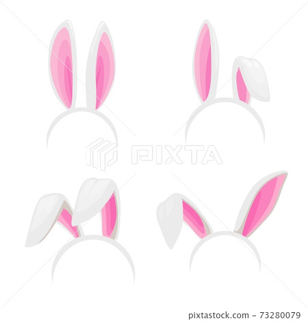Rabbit ears, Easter bunny isolated vector headband 73280079