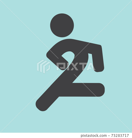 Black Symbol Abstract Running Icon Vector Illustration. Black Symbol Abstract Running Icon Vector Illustration. 73283717