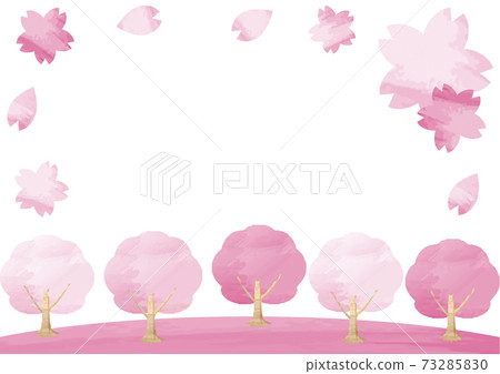 春天櫻花櫻花花框架水彩背景複製空間插圖材料 插圖素材 圖庫 春天櫻花櫻花花框架水彩背景複製空間插圖材料 插圖素材 圖庫