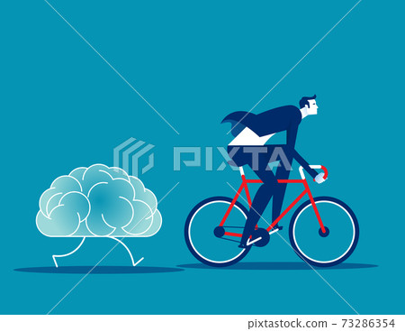 Businessman training brain. Brainstorm vector illustration concept 73286354
