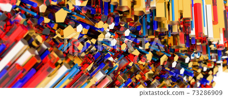 Abstract background. Honeycomb geometry shapes that goes up and down. 3d render 73286909