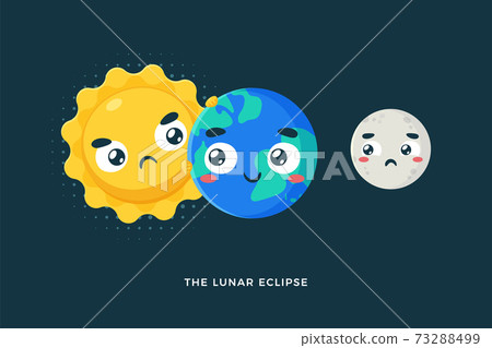 The Lunar Eclipse. Isolated Vector Illustration. The Lunar Eclipse. Isolated Vector Illustration. 73288499