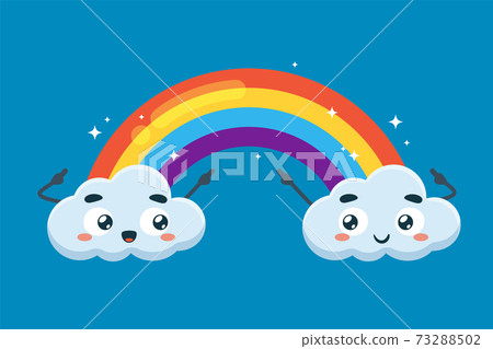 The clouds and the rainbow. Isolated Vector Illustration 73288502